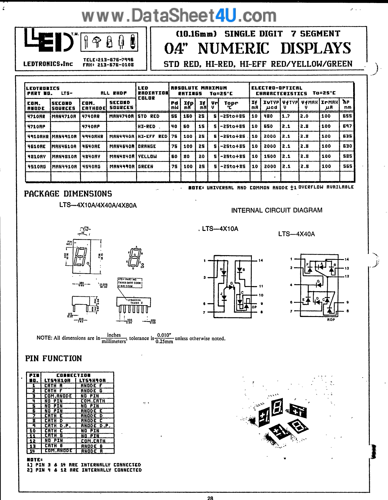 LTS4610AE datasheet, circuit